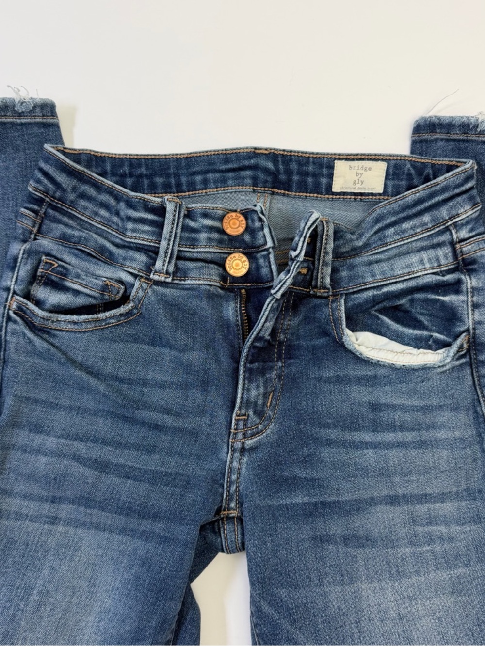 Brigette by Gly Women's Blue Double-Button Skinny Jeans